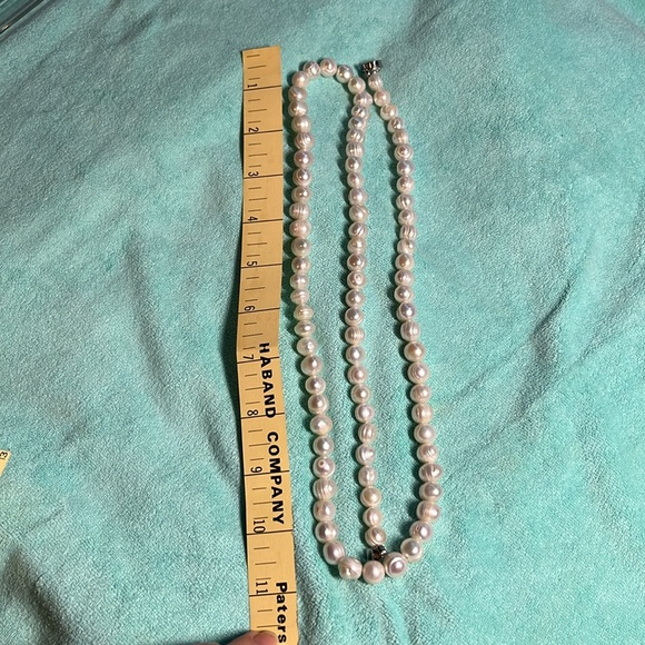 VINTAGE White Freshwater Pearls 33” Long Strand Necklace Jewelry Classic Prepy - Picture 9 of 10